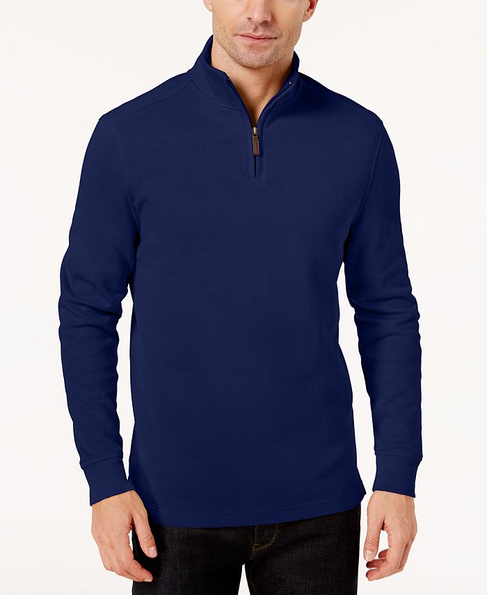 Club Room Men's Quarter-Zip Ribbed Cotton Sweater, Created for Macy's ...