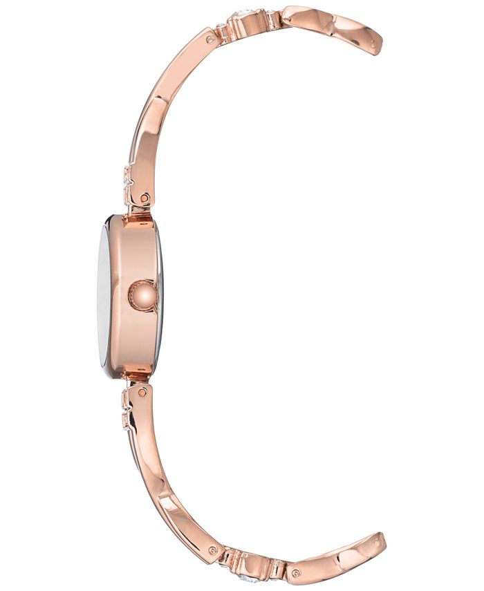 Anne Klein Women's Rose Gold-Tone Bangle Bracelet Watch 22mm Gift Set ...