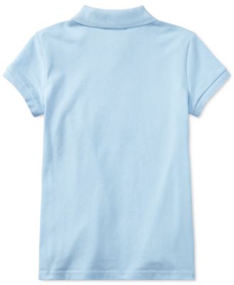 Toddler and Little Girls Short Sleeve Stretch Cotton Mesh Polo Shirt