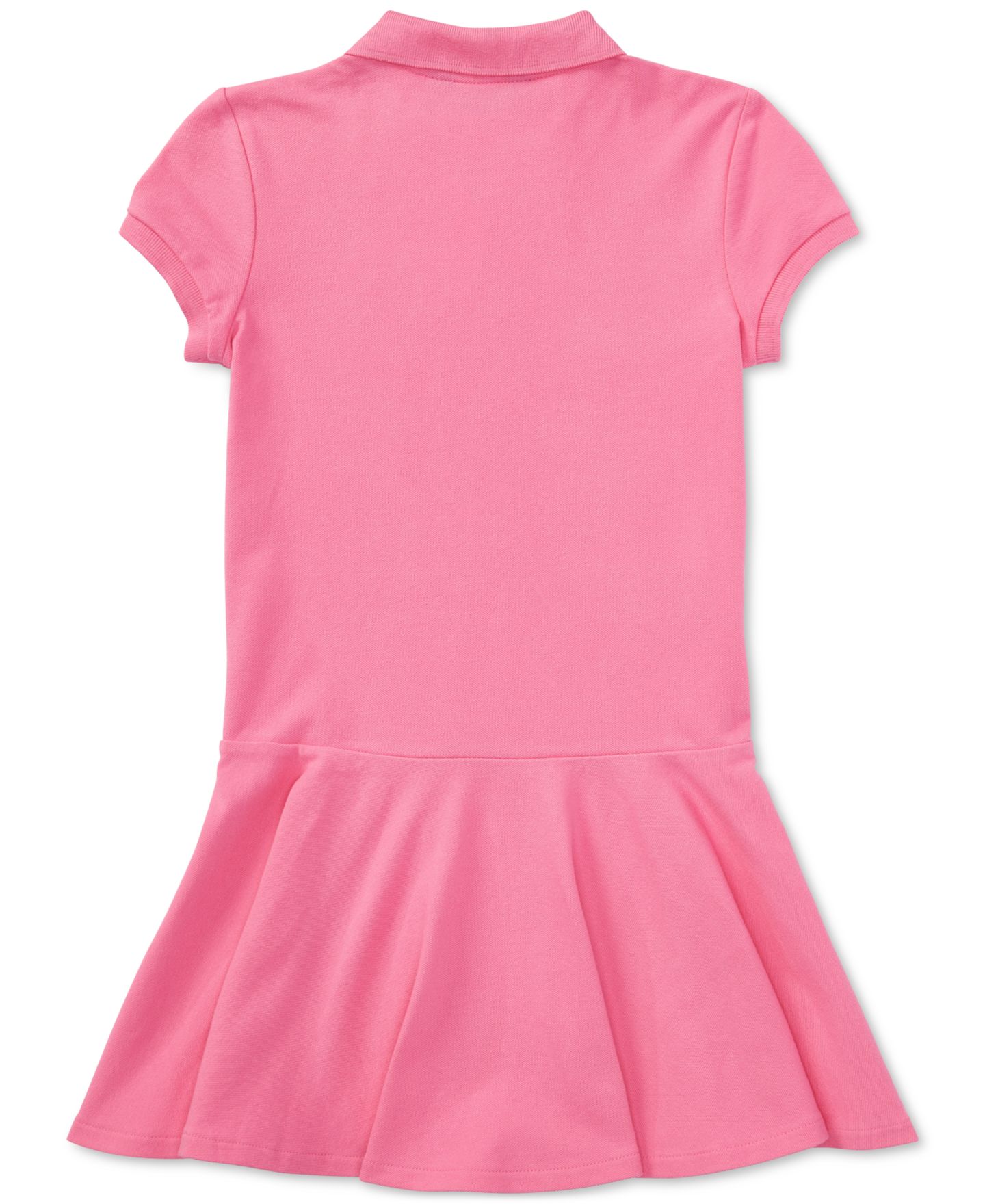 Платье Polo Ralph Lauren Cotton Mesh Short-Sleeve Polo Dress для девочек, цвет: Розовый — фото 5