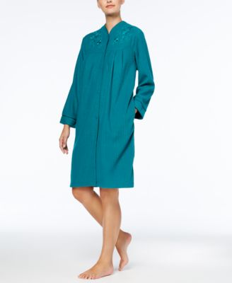 Miss Elaine - Brushed-Back Terry Snap-Front Robe