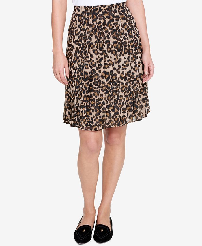 Tommy Hilfiger Printed Pleated Skirt, Created for Macy's - Macy's