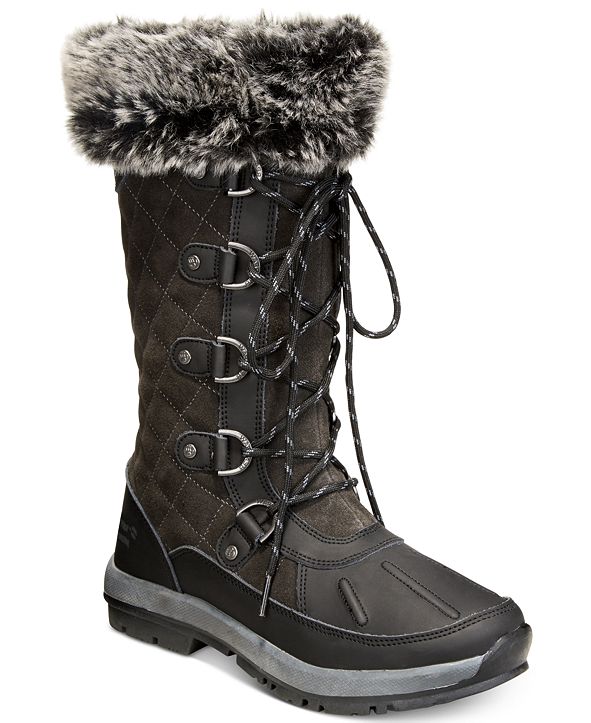 BEARPAW Women&#39;s Gwyneth Quilted Lace-Up Cold-Weather Waterproof Boots & Reviews - Boots ...