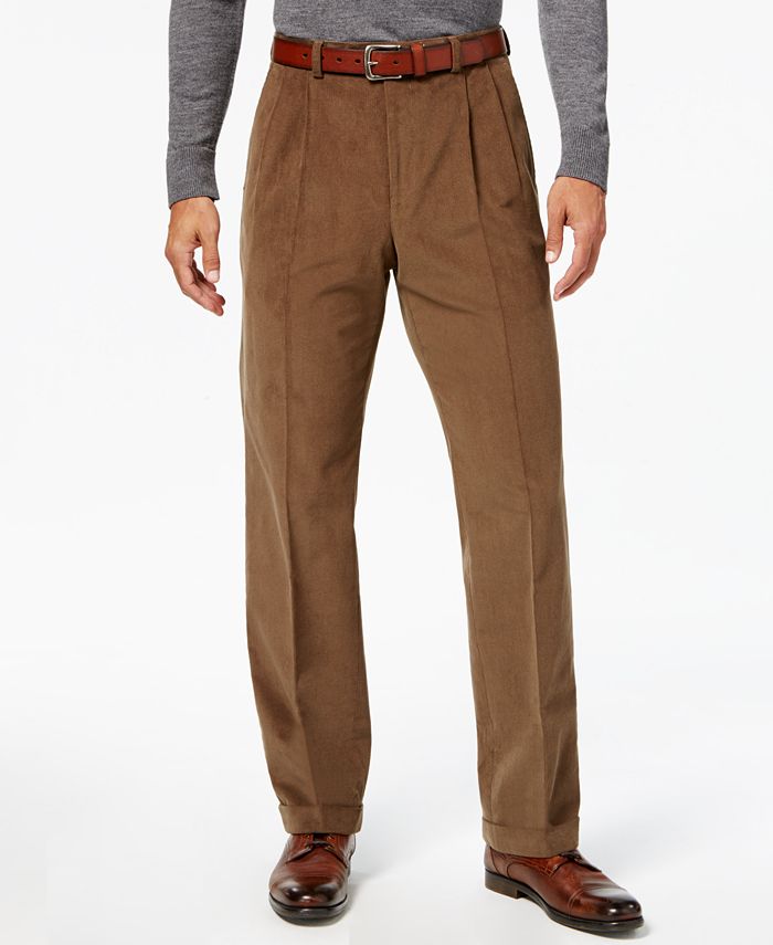 Jotebriyo Men Corduroy Straight Leg Flat-Front Solid Color Casual Business Slim Dress Pants
