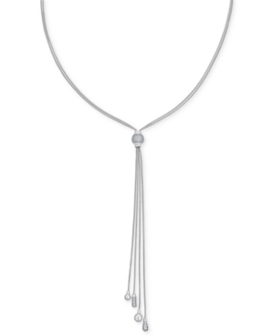 image of Diamond Pave Lariat Necklace (1 ct. t.w.) in Sterling Silver