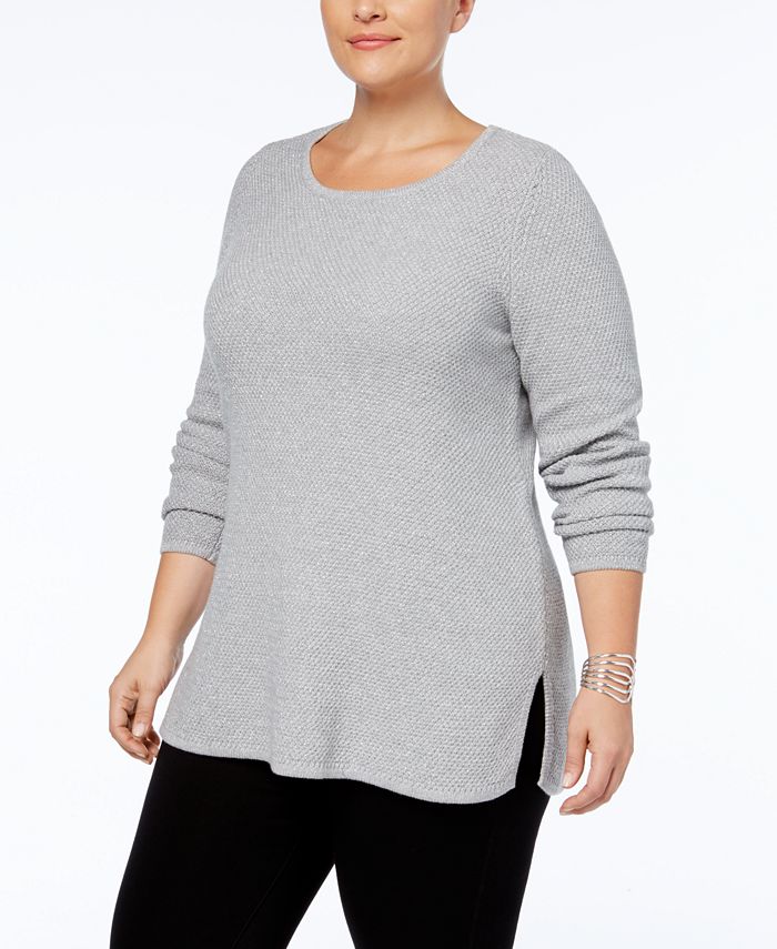 Charter Club Plus Size Scoop-Neck Tunic Sweater, Created for Macy's ...