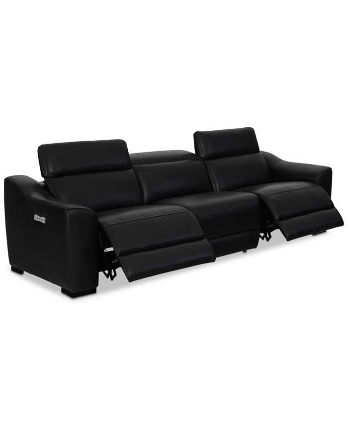 Furniture CLOSEOUT! Anniston 3Pc. Leather Sectional with 2 Power