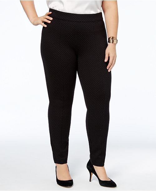 Anne Klein Plus Size DotWeave Skinny Pants & Reviews Pants