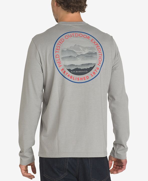 G.H. Bass & Co. Men's Long-Sleeve Graphic-Print T-Shirt & Reviews ...
