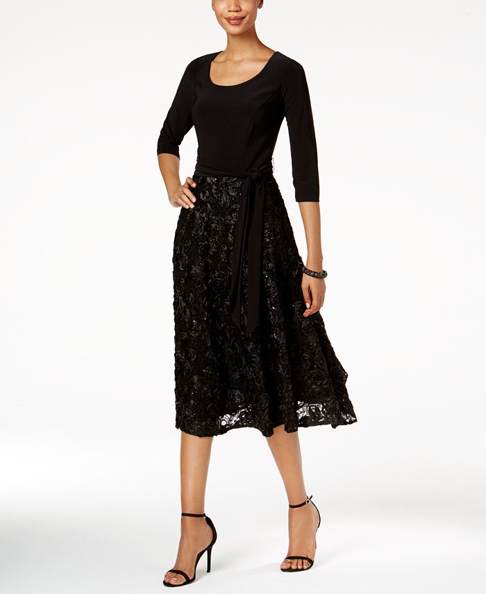Alex evenings rosette skirt dress discount