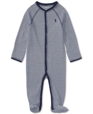 Baby Boys Striped Cotton Coverall