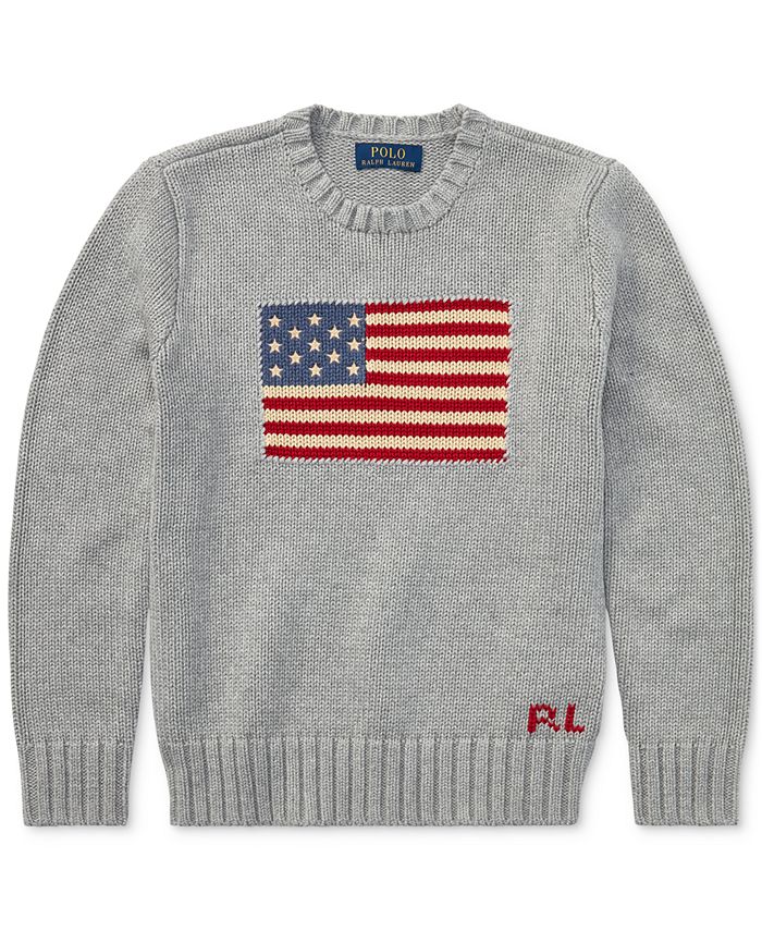 Polo Ralph Lauren Big Boys Flag Intarsia Cotton Sweater & Reviews - Sweaters  - Kids - Macy's