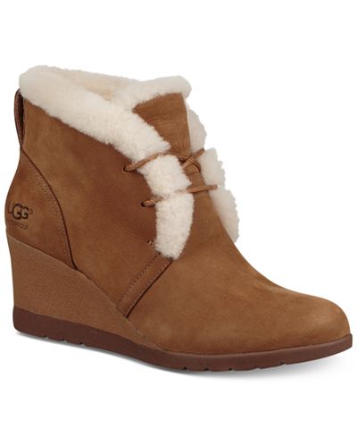 UGG® Women&#39;s Jeovana Wedge Lace-Up Booties - Boots - Shoes - Macy&#39;s