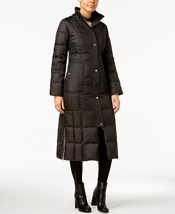 Larry Levine Faux Fur Trim Down Maxi Coat Macy s