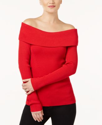 Michael Kors - Off-The-Shoulder Ribbed Sweater