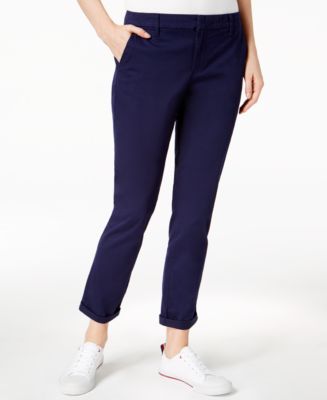 Tommy Hilfiger Cuffed Chino Straight-Leg Pants, Created for Macy's ...