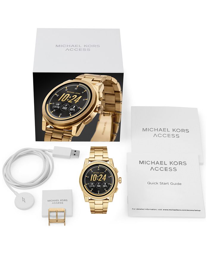 Michael Kors Access Men's Grayson Gold-Tone Stainless Steel Bracelet ...