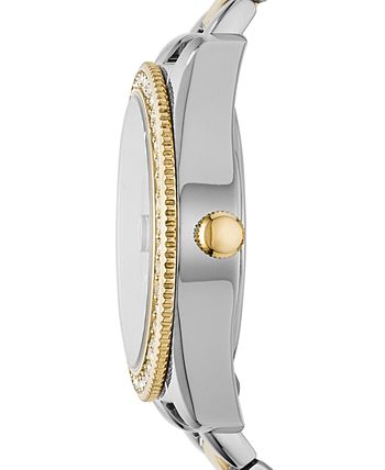 Fossil Women's Scarlette Two-Tone Stainless Steel Bracelet Watch 32mm ...