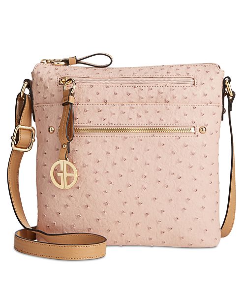 Giani Bernini Embossed Faux Ostrich Crossbody Created For Macy S