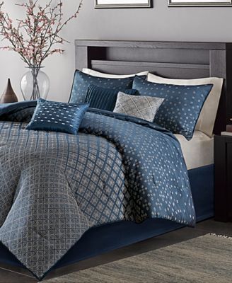 Photo 1 of CAL-KING Madison Park Biloxi 7-Pc. Geometric Jacquard Comforter Set Collection
Includes comforter, 2 shams, 3 decorative pillows and bed skirt
