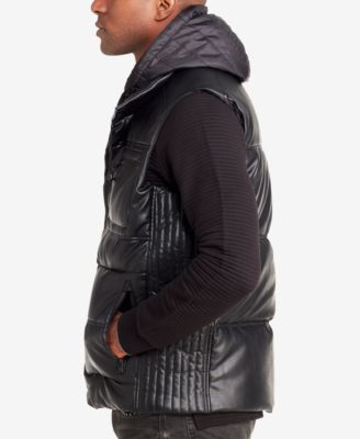 Sean John Men's Puffer Vest With Inset, Created for Macy's