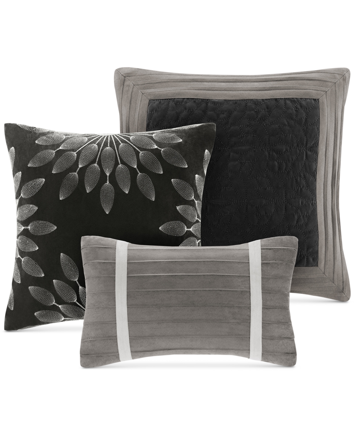 Madison Park Palmer Faux-Suede 7-Pc. Comforter Set, -grey