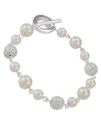 Carolee - Bracelet, Glass Pearl and Crystal Fireball