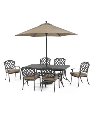 Furniture - Grove Hill Outdoor 7 Piece Set: 72" x 38" Dining Table and 6 Dining Chairs