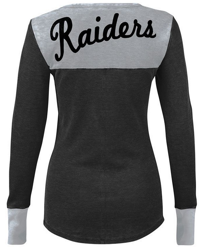 Touch by Alyssa Milano Women's Oakland Raiders Blindside Thermal Long  Sleeve T-Shirt - Macy's