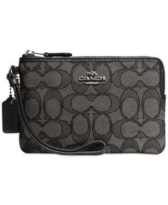 COACH - Boxed Small Wristlet in Signature Jacquard