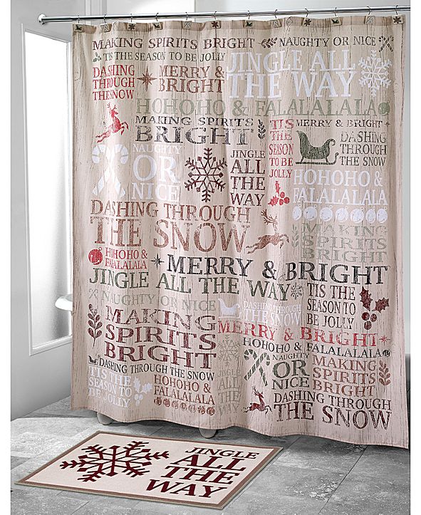 Avanti CLOSEOUT! Holiday Words Shower Curtain & Reviews Shower