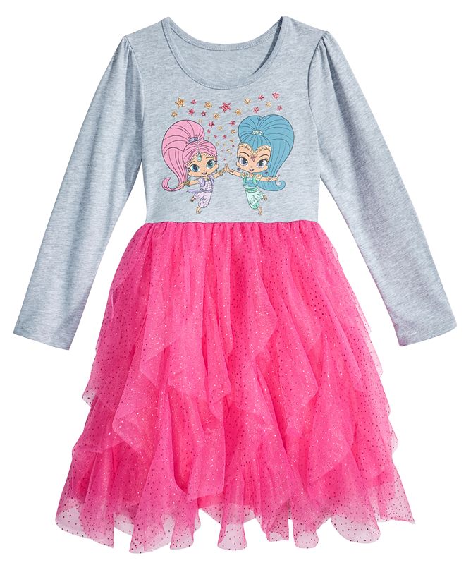 Nickelodeon Shimmer and Shine CascadingRuffle Dress, Little Girls