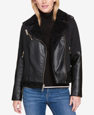 tommy hilfiger ladies leather jacket