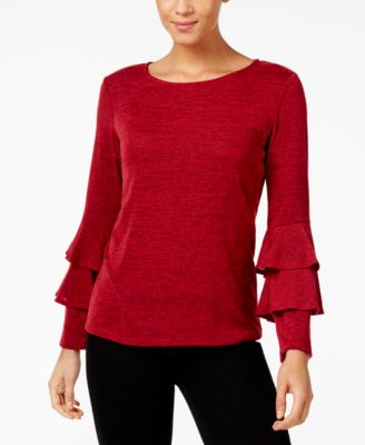 Style & Co - Petite Ruffle-Sleeve Sweater