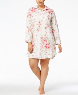 Lauren Ralph Lauren - Plus Size Cotton Floral-Print Sleepshirt