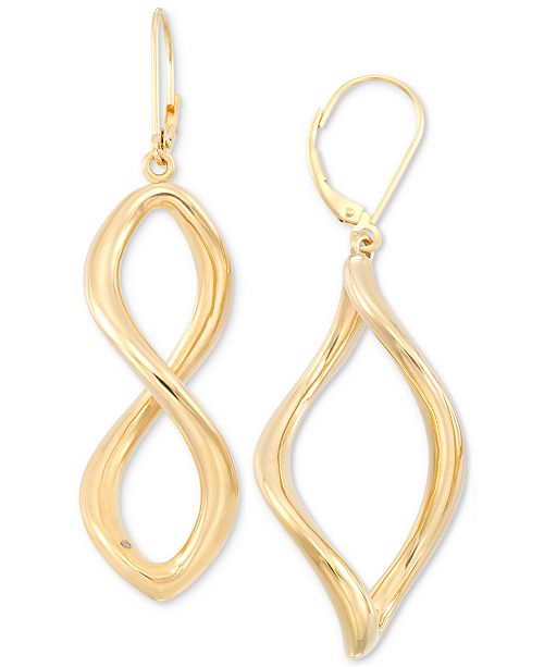 Signature Gold Infinity Hoop Earrings In 14k Gold Over Resin