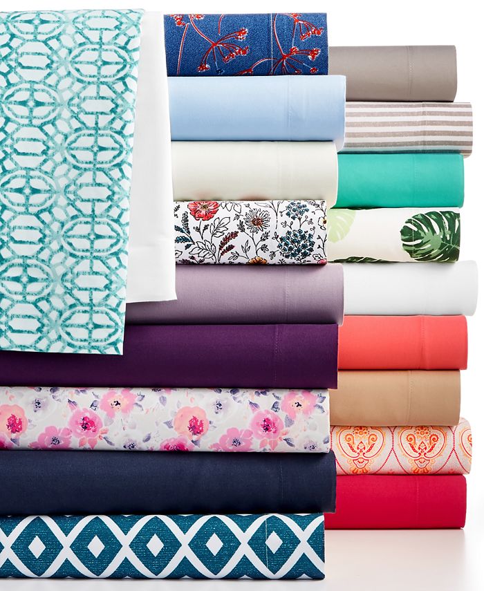 Sanders Printed Microfiber 4 Pc. Sheet Set, California King, Created