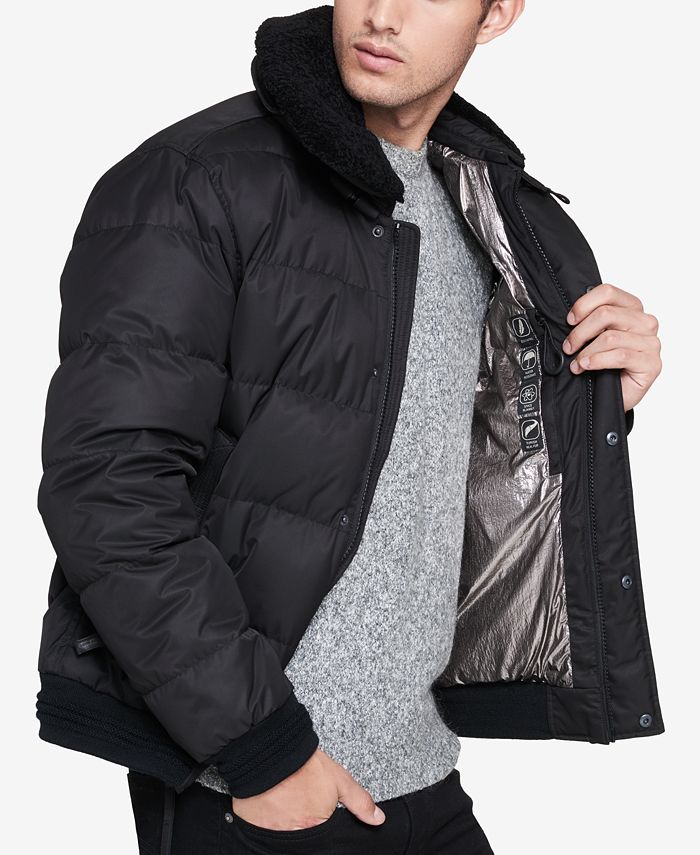 Andrew Marc Men's Pinnacle Quilted Puffer Coat with Removable Shearling ...