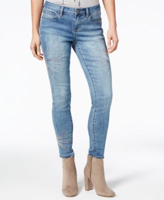 Rampage - Juniors' Sequin-Embellished Skinny Jeans