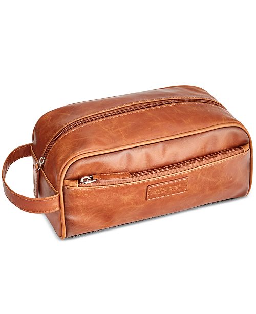 Perry Ellis Portfolio Perry Ellis Men S Distressed Faux Leather Travel Kit Reviews All Accessories Men Macy S