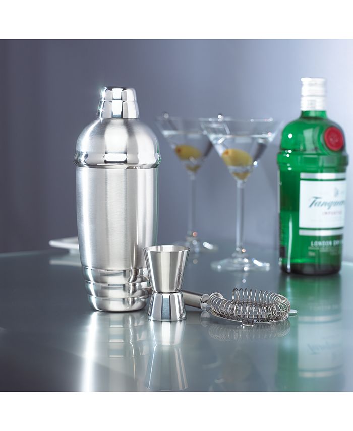 Godinger Cocktail Shaker and Cocktail Glasses Bar Set, Martini Shaker and 2  Martini Glasses Set - Dublin Collection