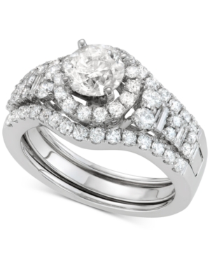 image of Diamond Halo Enhancer Bridal Set (2 ct. t.w.) in 14k White Gold