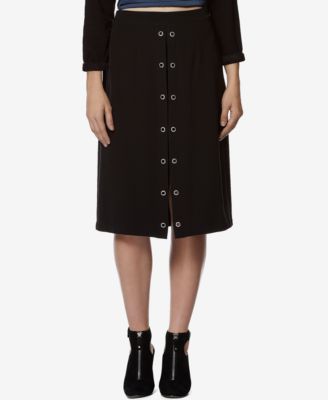 Avec Les Filles - ront-Slit Grommet Skirt