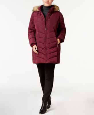 tommy hilfiger chevron quilted puffer coat