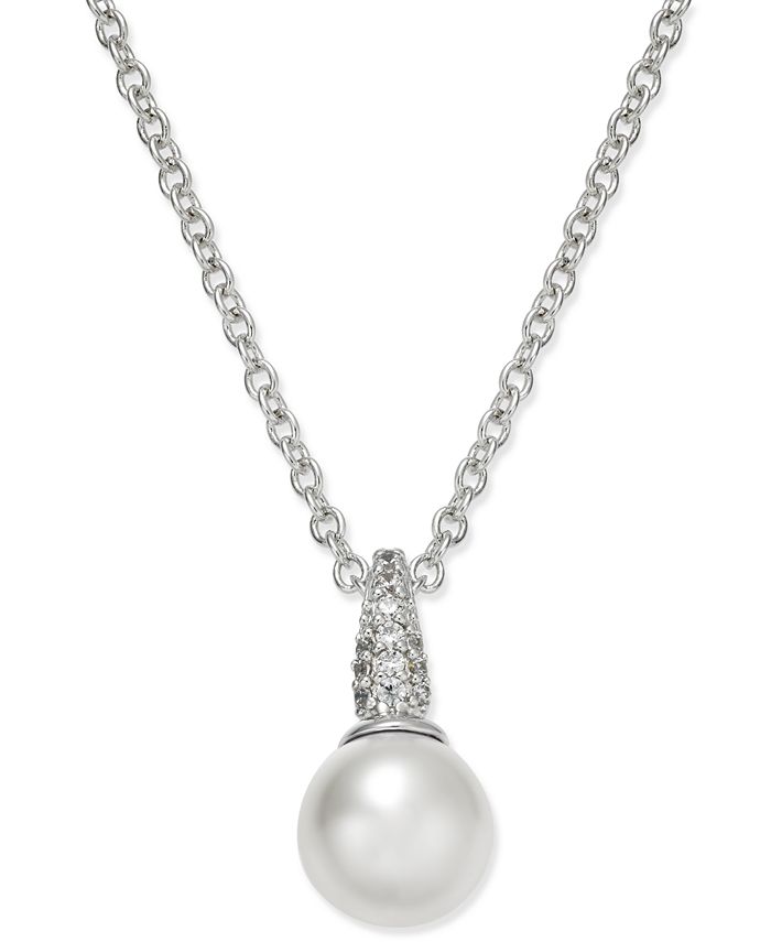 Danori Silver-Tone Imitation Pearl Pendant Necklace, Created for Macy's ...