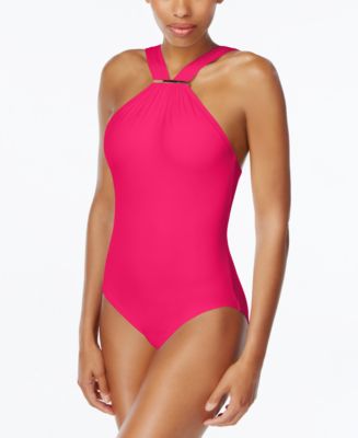 Michael Kors High-Neck One-Piece Swimsuit & Reviews - Swimsuits & Cover-Ups  - Women - Macy's