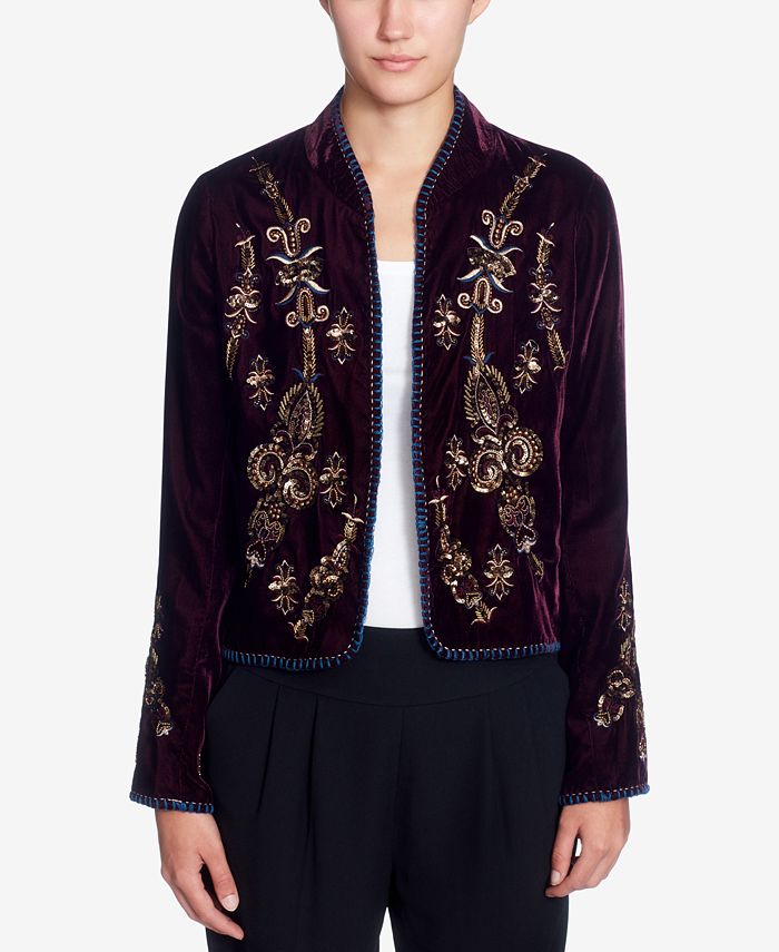 Catherine Malandrino Winstead Embroidered Velvet Jacket Macy s