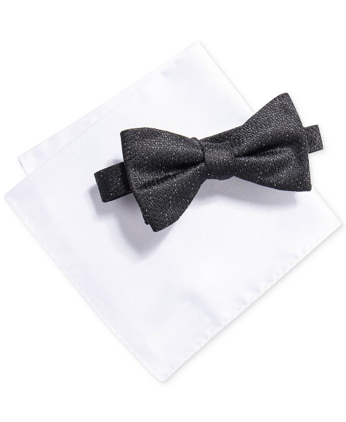 Alfani Men's Fulton Solid Bow Tie & Pocket Square Set, Created for Macy