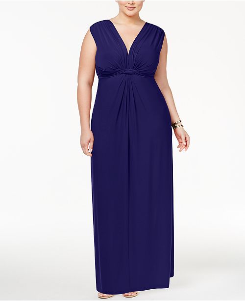 Love Squared Trendy Plus Size Sleeveless Knotted Maxi Dress & Reviews ...