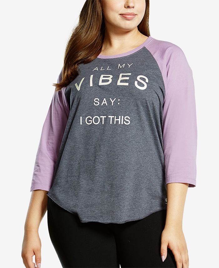 Soffe Curves Plus Size Graphic Baseball Top Macy's